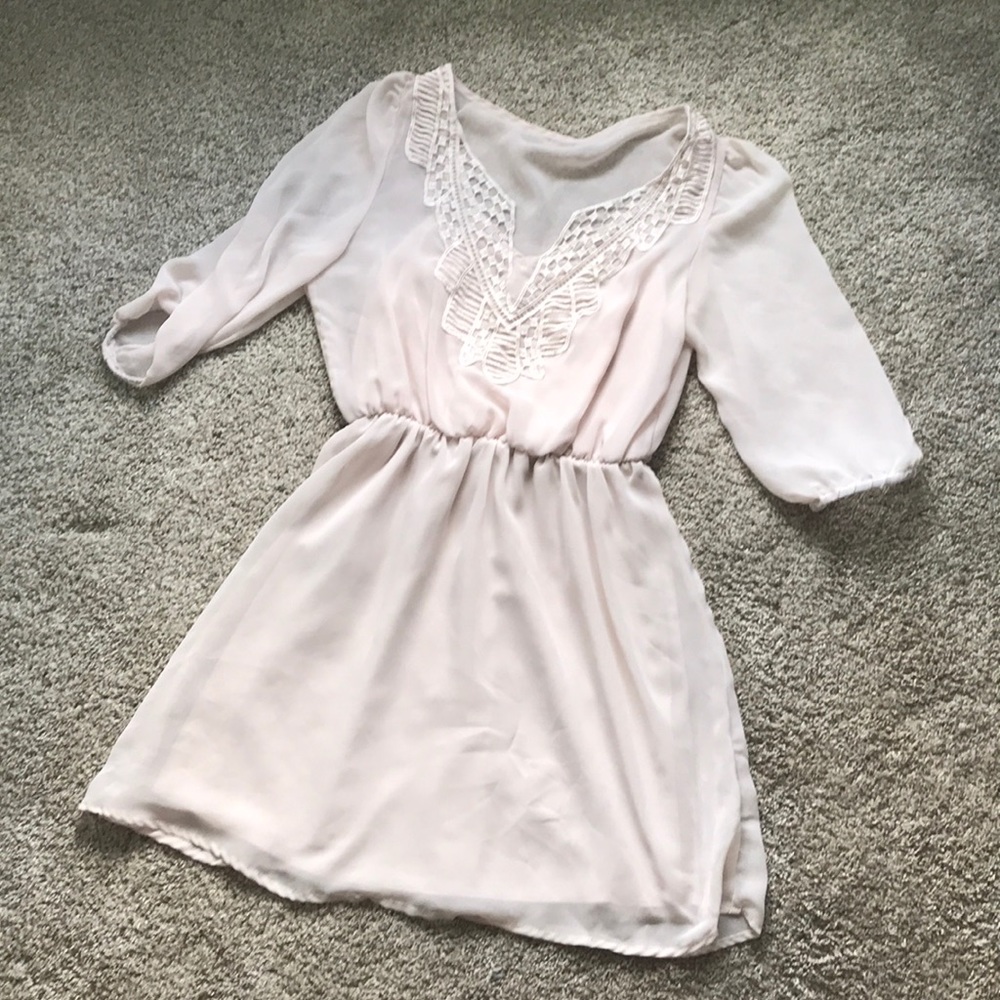 Ruby rox dress sheer blush size s